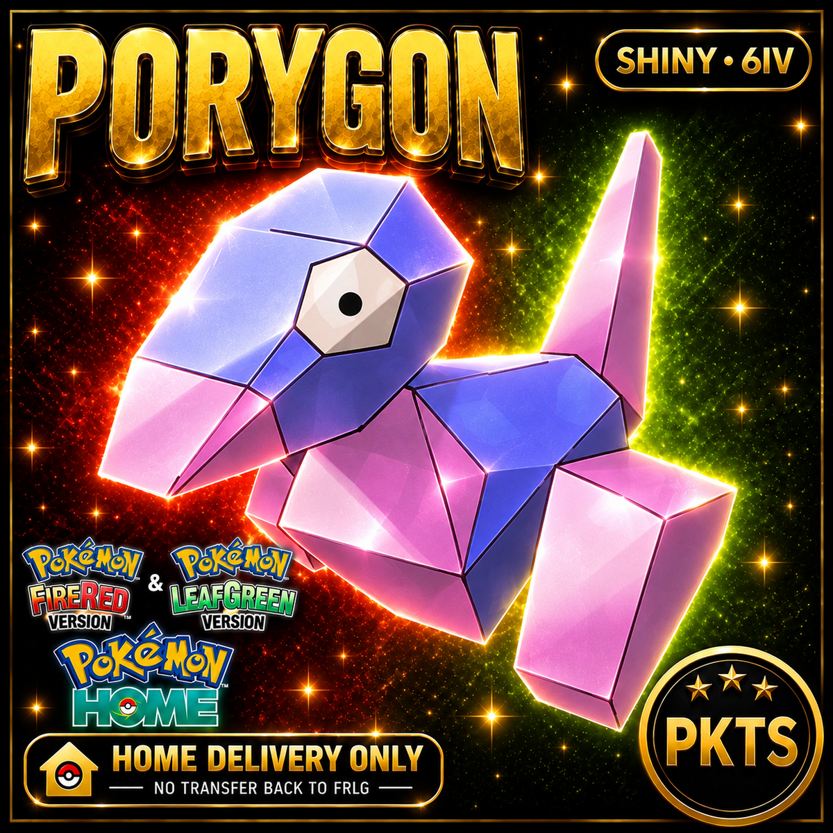 Shiny Porygon. Pokémon HOME delivery only; no transfer back to FRLG.