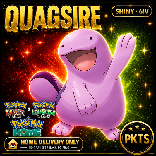 Shiny Quagsire. Pokémon HOME delivery only; no transfer back to FRLG.