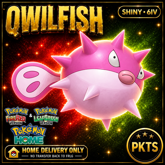 Shiny Qwilfish. Pokémon HOME delivery only; no transfer back to FRLG.