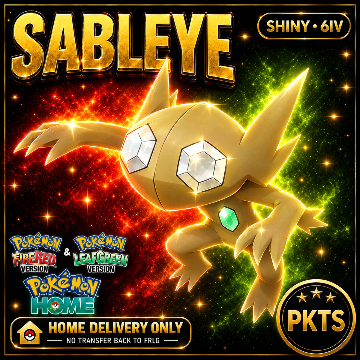 Shiny Sableye. Pokémon HOME delivery only; no transfer back to FRLG.