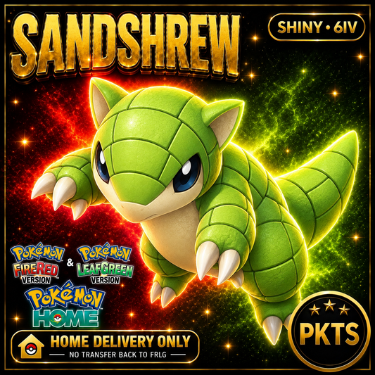 Shiny Sandshrew. Pokémon HOME delivery only; no transfer back to FRLG.