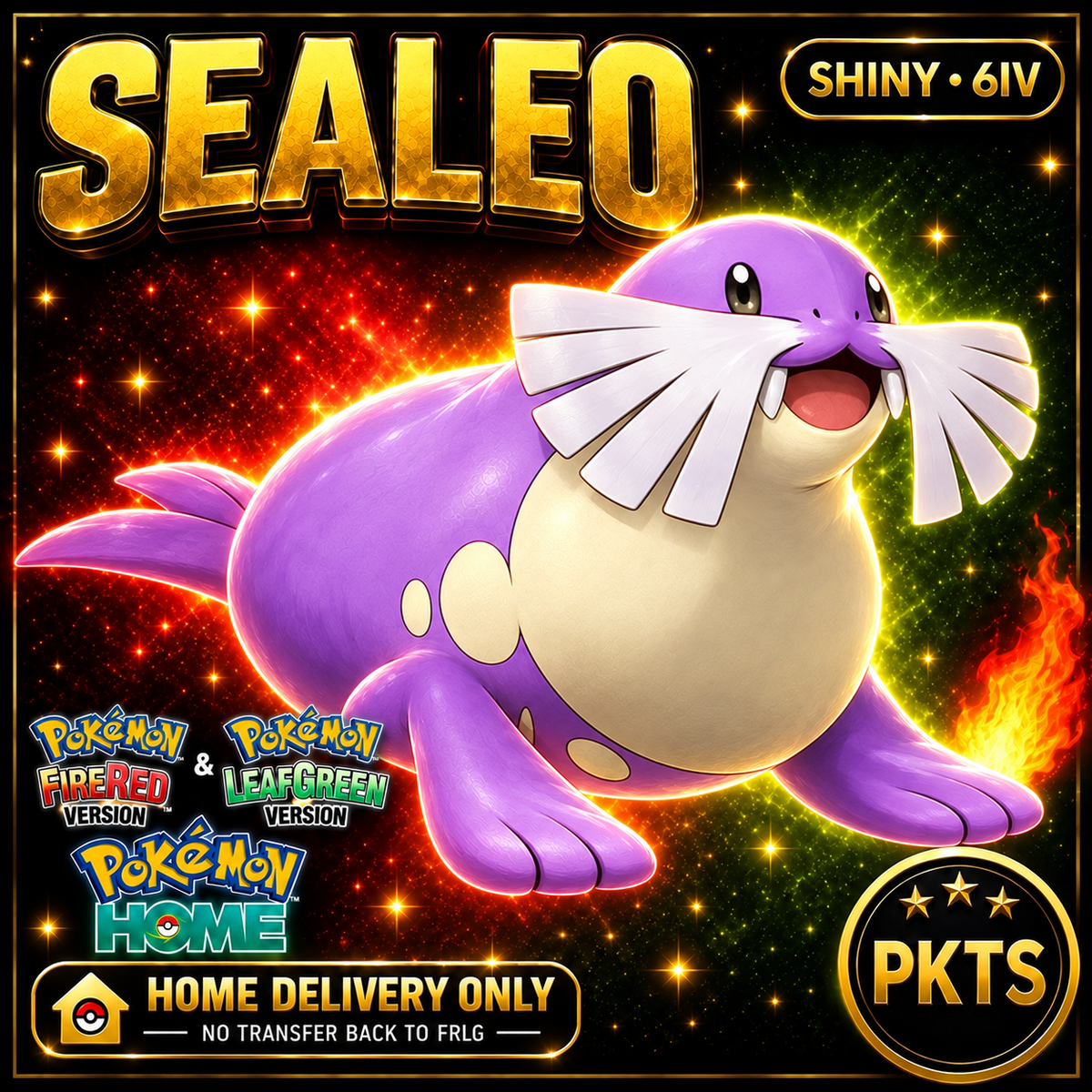 Shiny Sealeo. Pokémon HOME delivery only; no transfer back to FRLG.