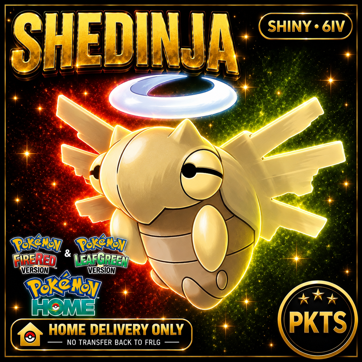 Shiny Shedinja. Pokémon HOME delivery only; no transfer back to FRLG.