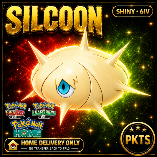 Shiny Silcoon. Pokémon HOME delivery only; no transfer back to FRLG.