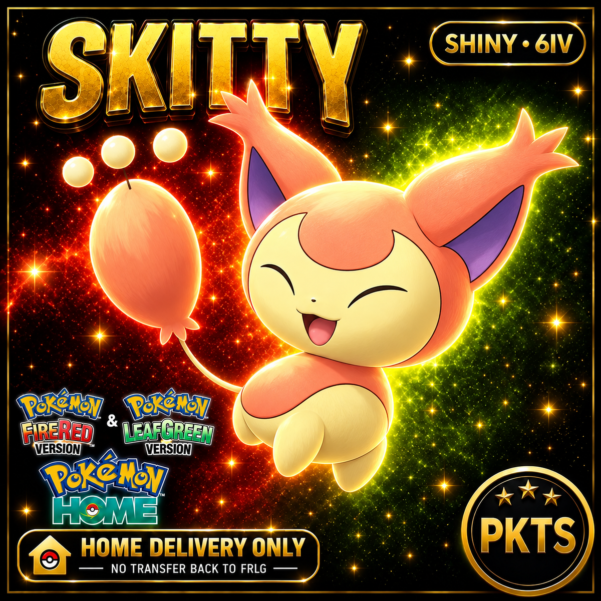 Shiny Skitty. Pokémon HOME delivery only; no transfer back to FRLG.