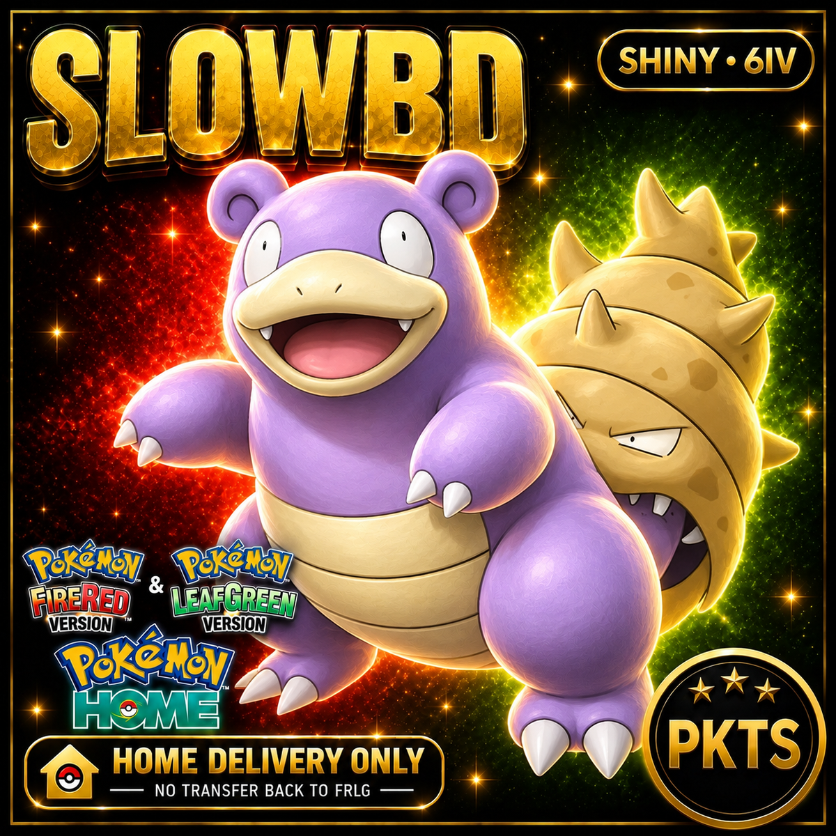 Shiny Slowbro. Pokémon HOME delivery only; no transfer back to FRLG.