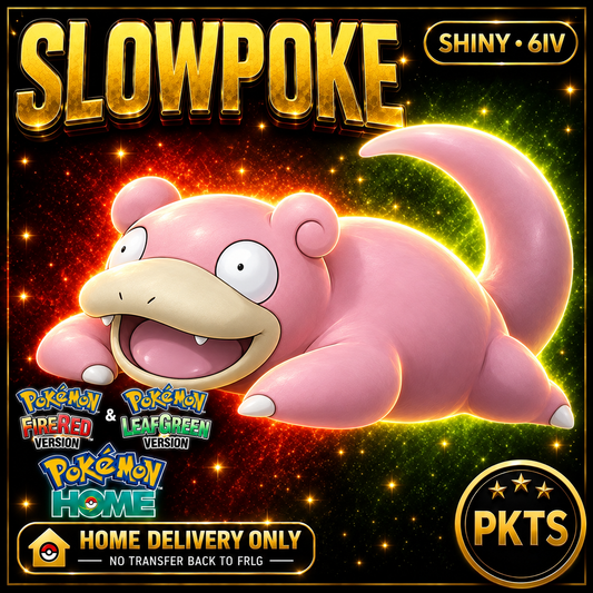 Shiny Slowpoke. Pokémon HOME delivery only; no transfer back to FRLG.