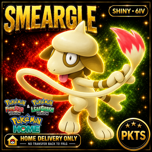 Shiny Smeargle. Pokémon HOME delivery only; no transfer back to FRLG.