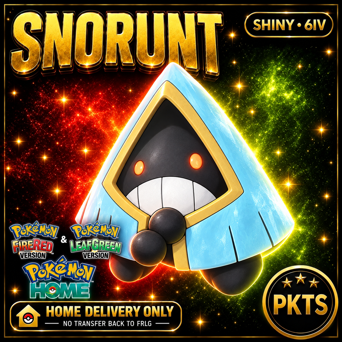 Shiny Snorunt. Pokémon HOME delivery only; no transfer back to FRLG.