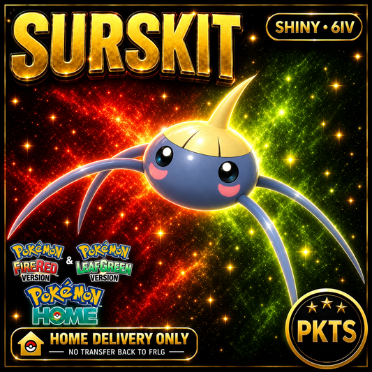 Shiny Surskit. Pokémon HOME delivery only; no transfer back to FRLG.