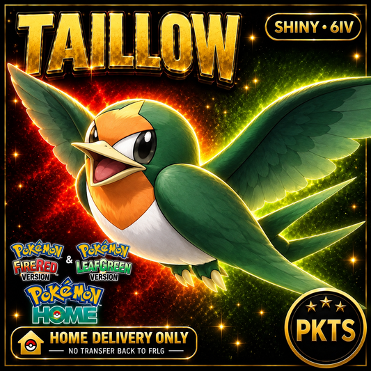 Shiny Taillow. Pokémon HOME delivery only; no transfer back to FRLG.