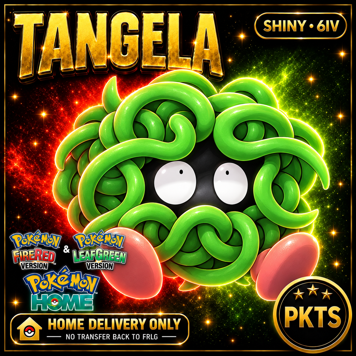 Shiny Tangela. Pokémon HOME delivery only; no transfer back to FRLG.