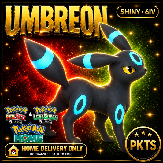 Shiny Umbreon. Pokémon HOME delivery only; no transfer back to FRLG.