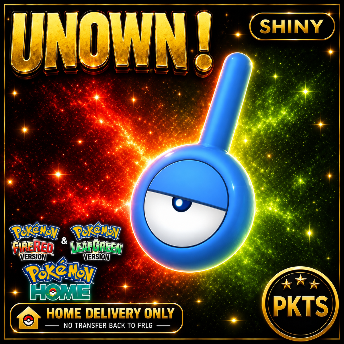 Shiny Unown !. Pokémon HOME delivery only; no transfer back to FRLG.