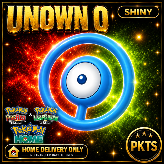 Shiny Unown O. Pokémon HOME delivery only; no transfer back to FRLG.