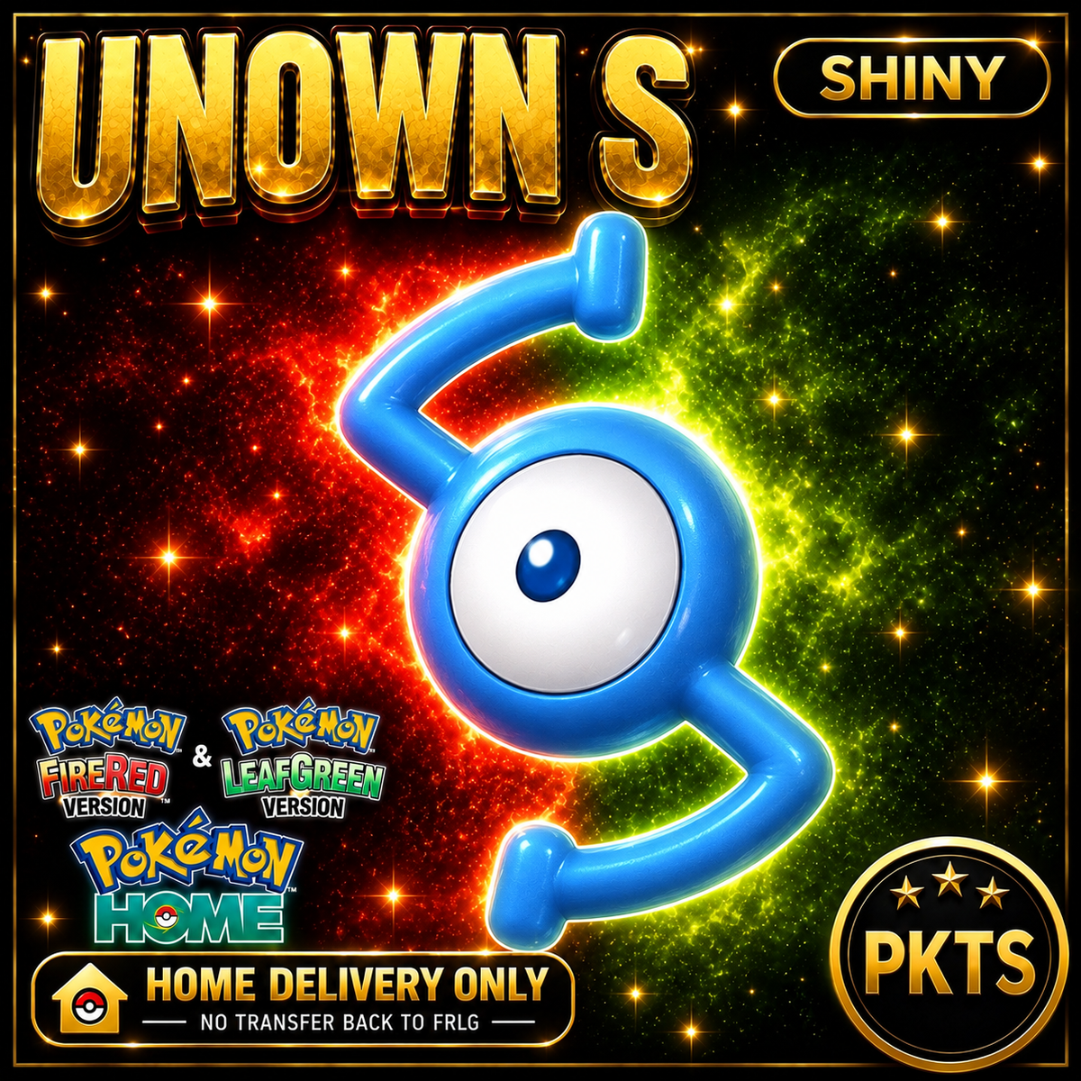 Shiny Unown S. Pokémon HOME delivery only; no transfer back to FRLG.