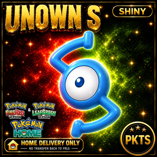 Shiny Unown S. Pokémon HOME delivery only; no transfer back to FRLG.