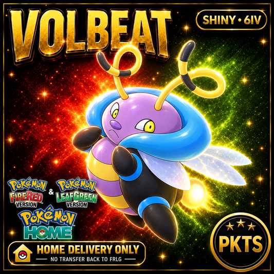 Shiny Volbeat. Pokémon HOME delivery only; no transfer back to FRLG.