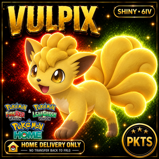 Shiny Vulpix. Pokémon HOME delivery only; no transfer back to FRLG.