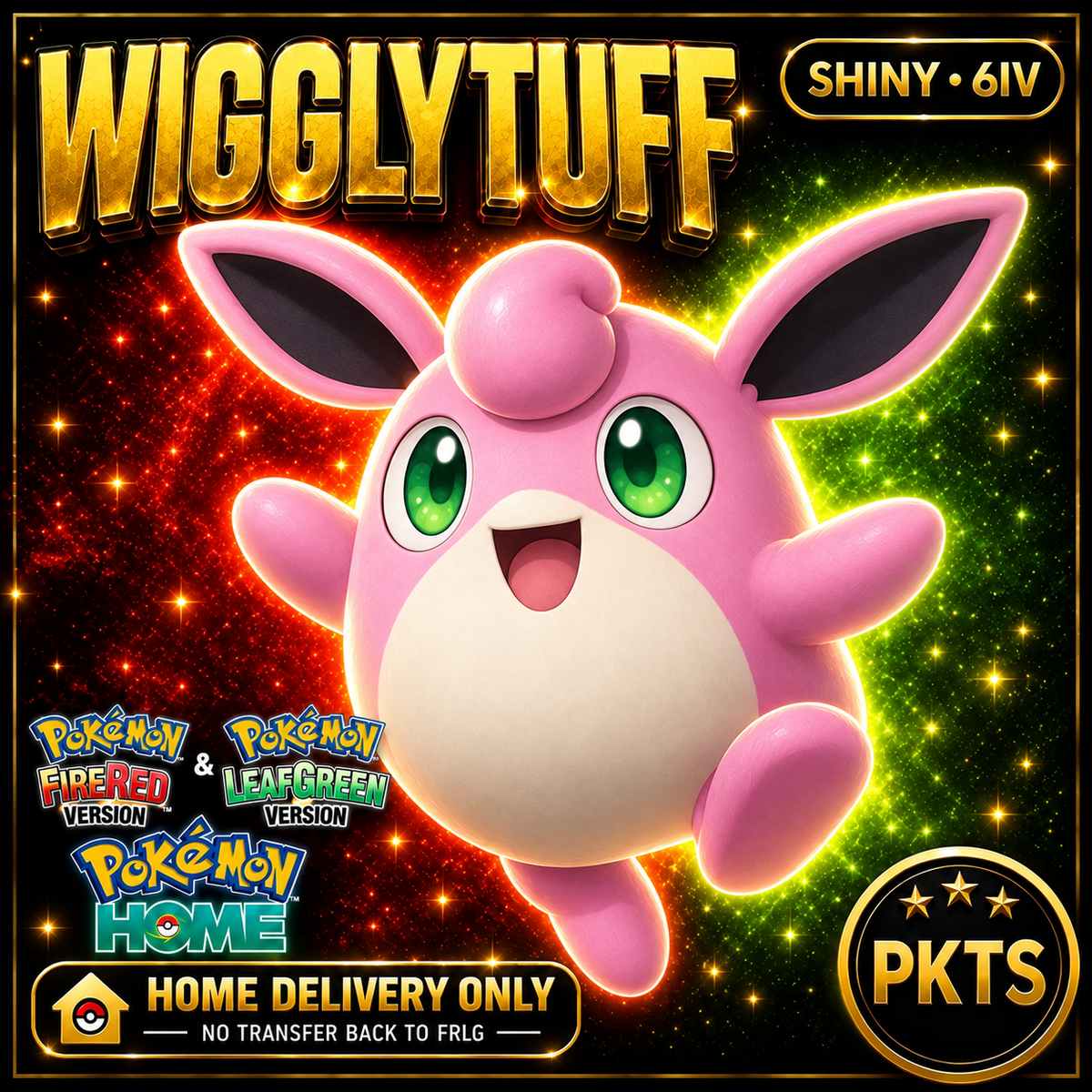 Shiny Wigglytuff. Pokémon HOME delivery only; no transfer back to FRLG.