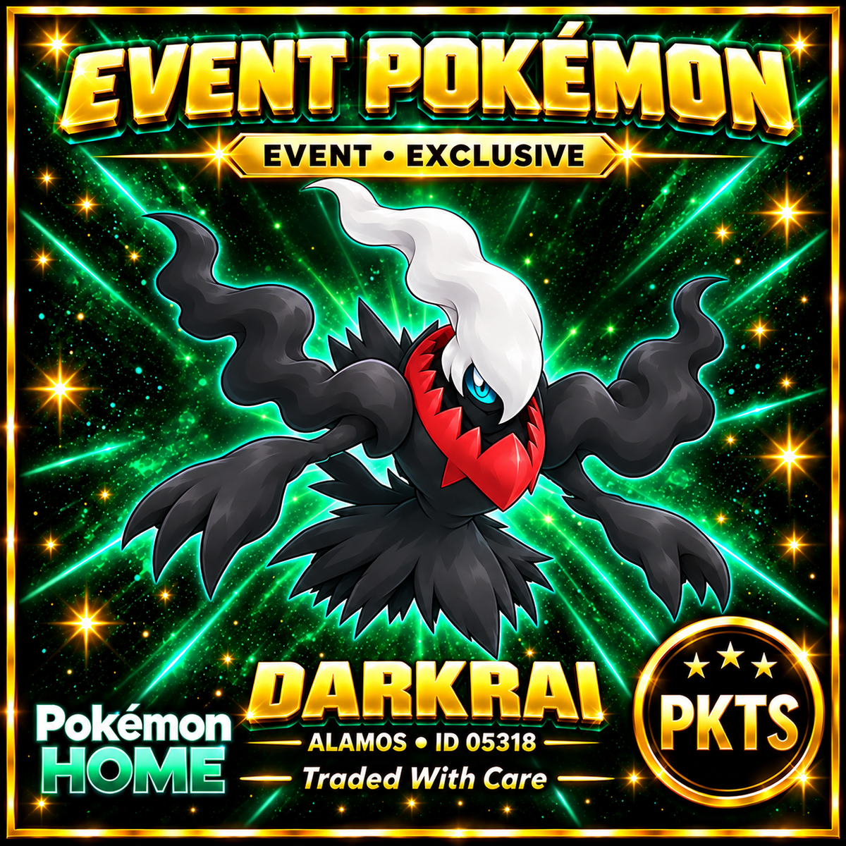 AI-generated illustration of non-shiny Darkrai — ALAMOS ID 05318 historical event. PKTS EVENT EXCLUSIVE.