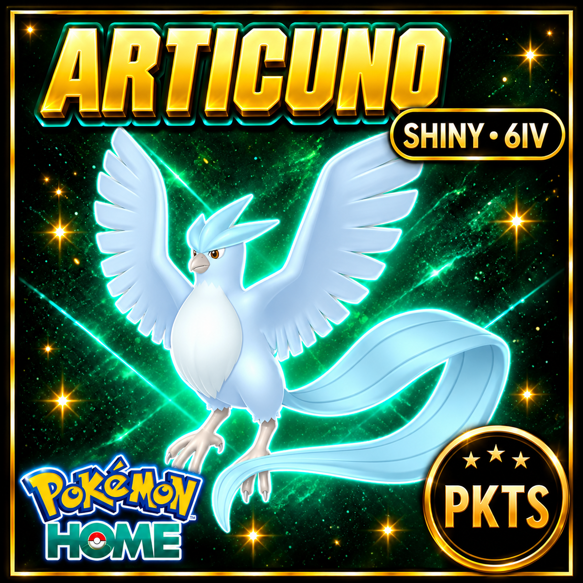 Shiny Articuno Pokémon Sword Shield 6IV PKTS Image 1