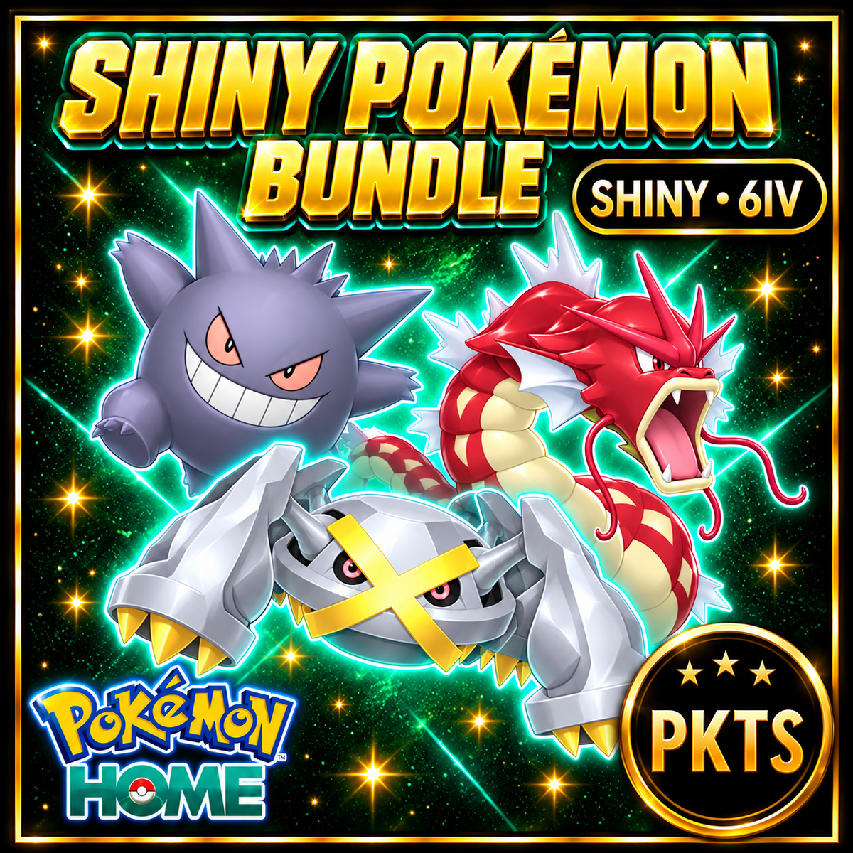 Shiny Gengar Gyarados Metagross Pokémon HOME Bundle 6IV Competitive Battle Ready - Image 1