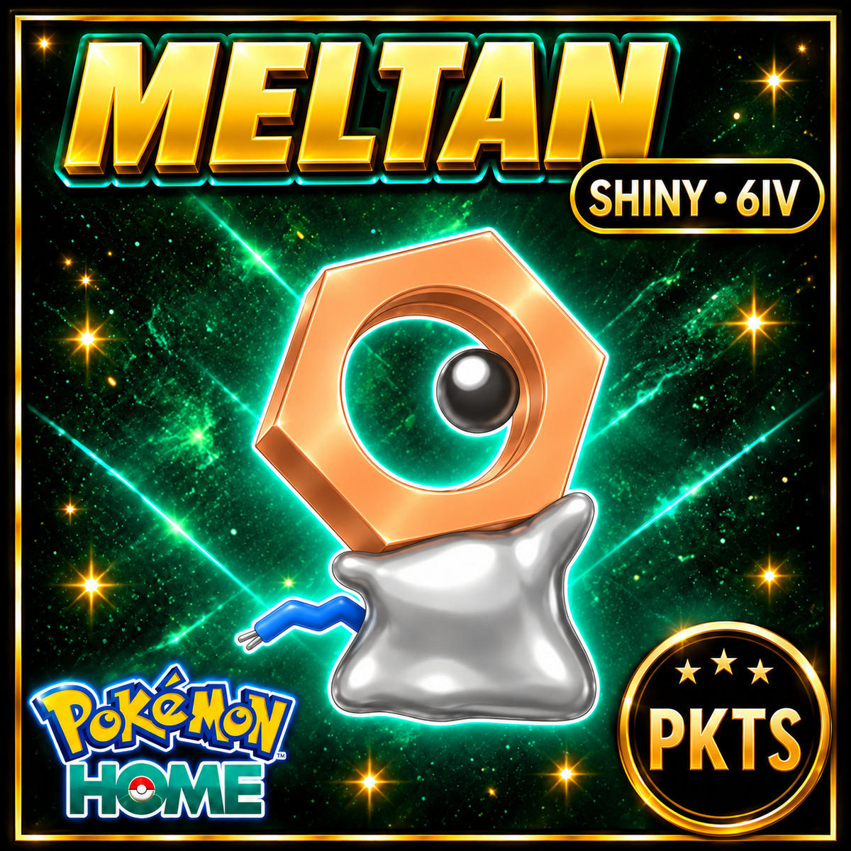 Shiny Meltan Pokémon HOME 6IV Competitive Battle Ready - Image 1