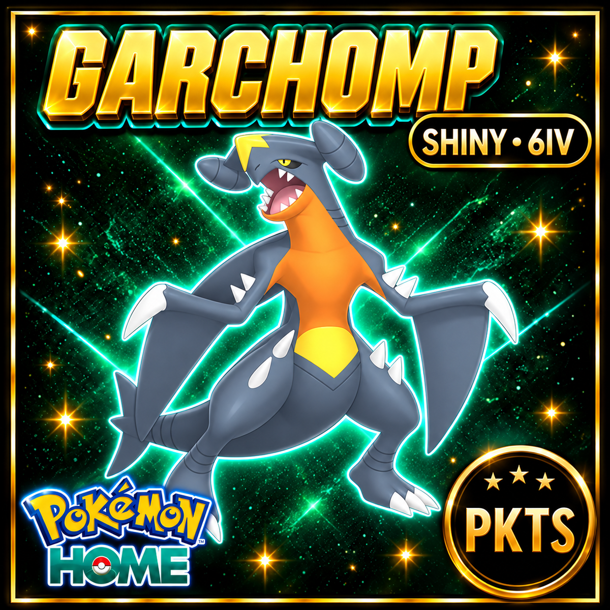 Shiny Garchomp 6IV Pokémon Scarlet Violet Link Trade | PKTS