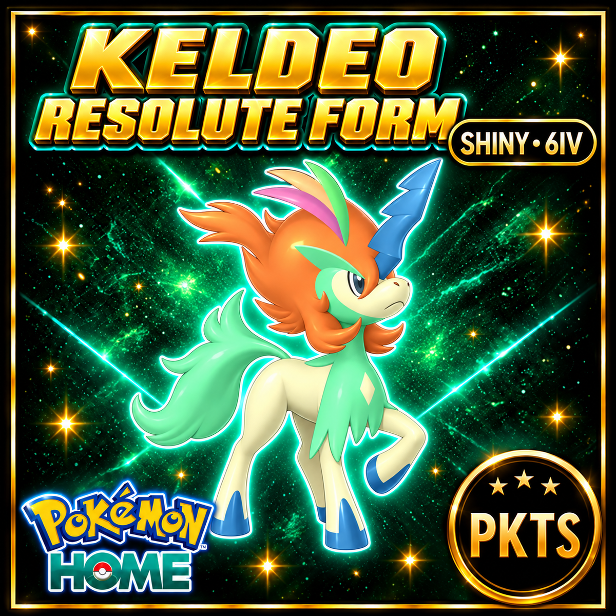 Shiny Keldeo Resolute 6IV Pokémon Scarlet Violet Link Trade | PKTS