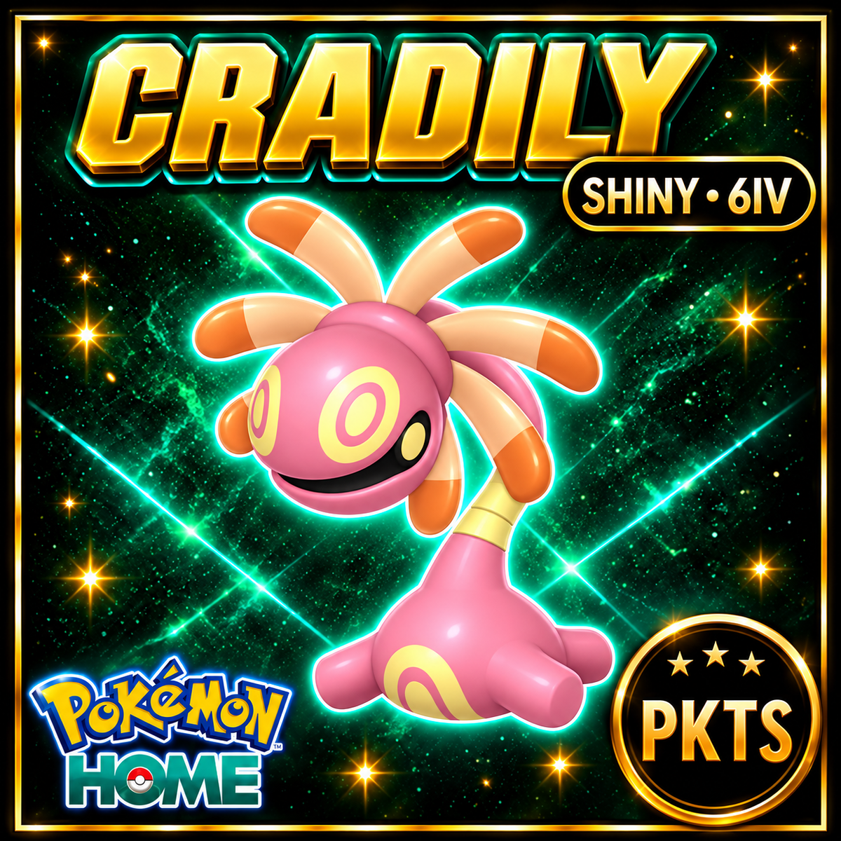 Shiny Cradily Pokémon Sword Shield 6IV PKTS Image 1
