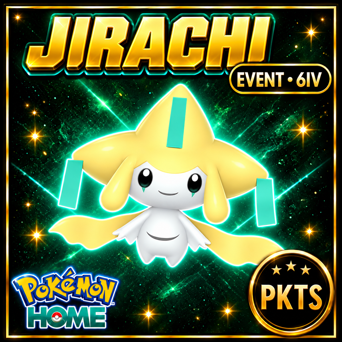 Rare Jirachi Lv. 50 2013 Festival Origin Pokémon HOME Trade Scarlet Violet Mythical Event Gift Bonus Shiny - Image 1