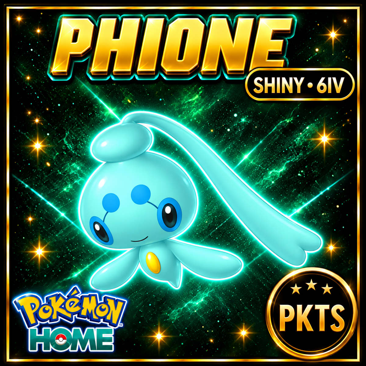 Shiny PHIONE Pokémon HOME 6IV Competitive Battle Ready - Image 1
