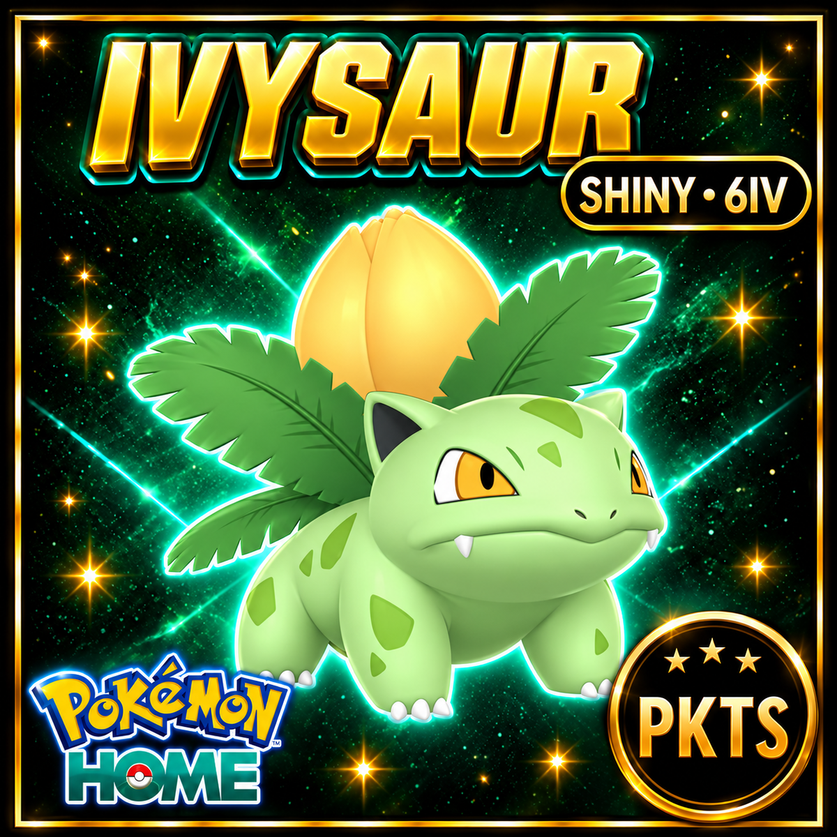 Shiny Ivysaur Pokémon HOME 6IV Competitive Battle Ready - Image 1