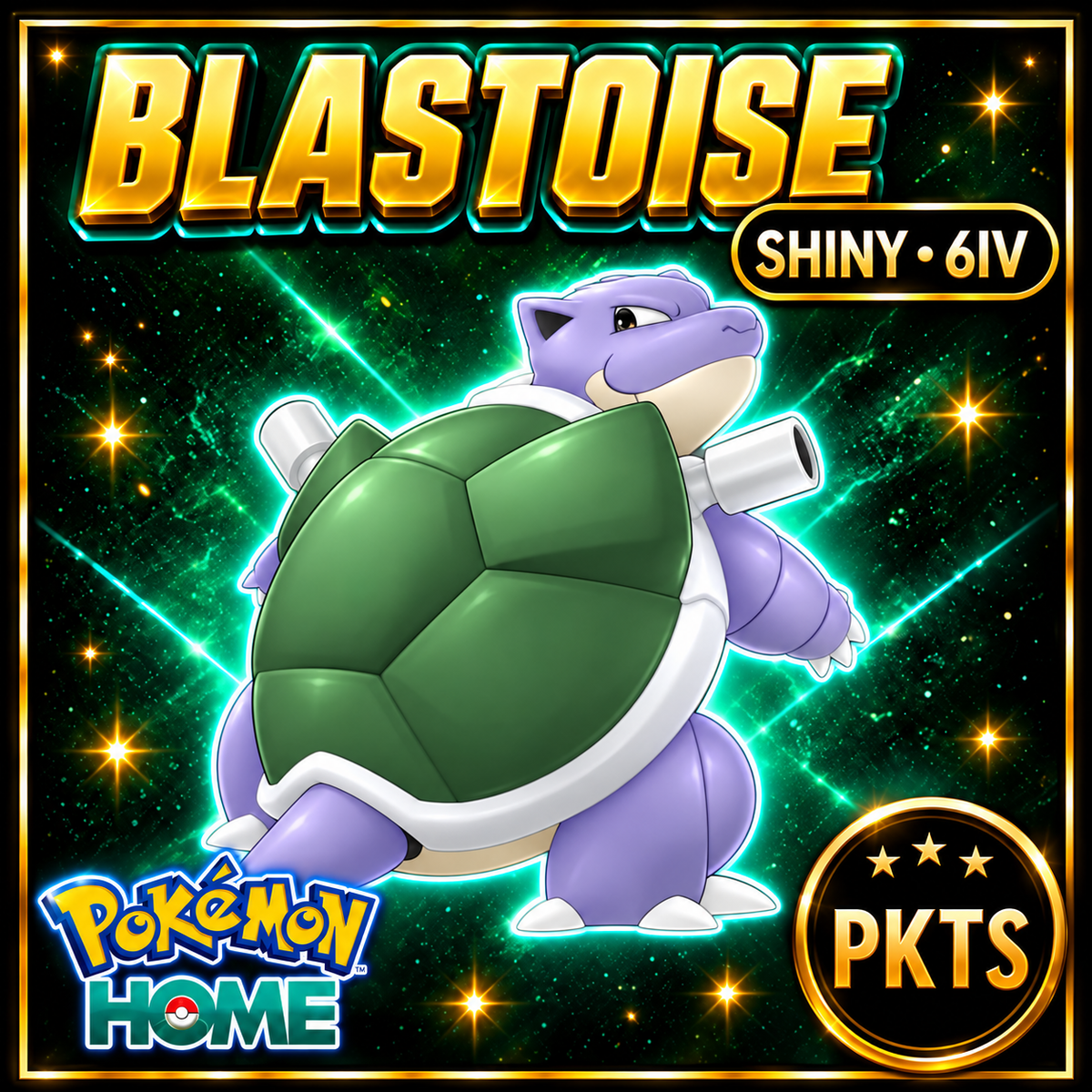 Shiny Blastoise Pokémon HOME 6IV Competitive Battle Ready - Image 1