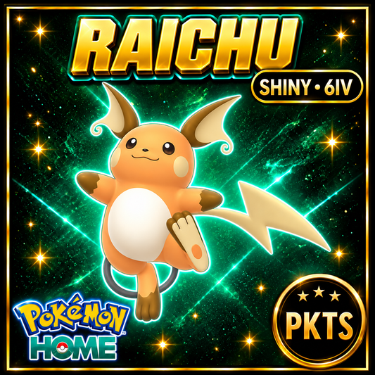 Shiny Raichu. Pokémon HOME delivery only; no transfer back to FRLG.