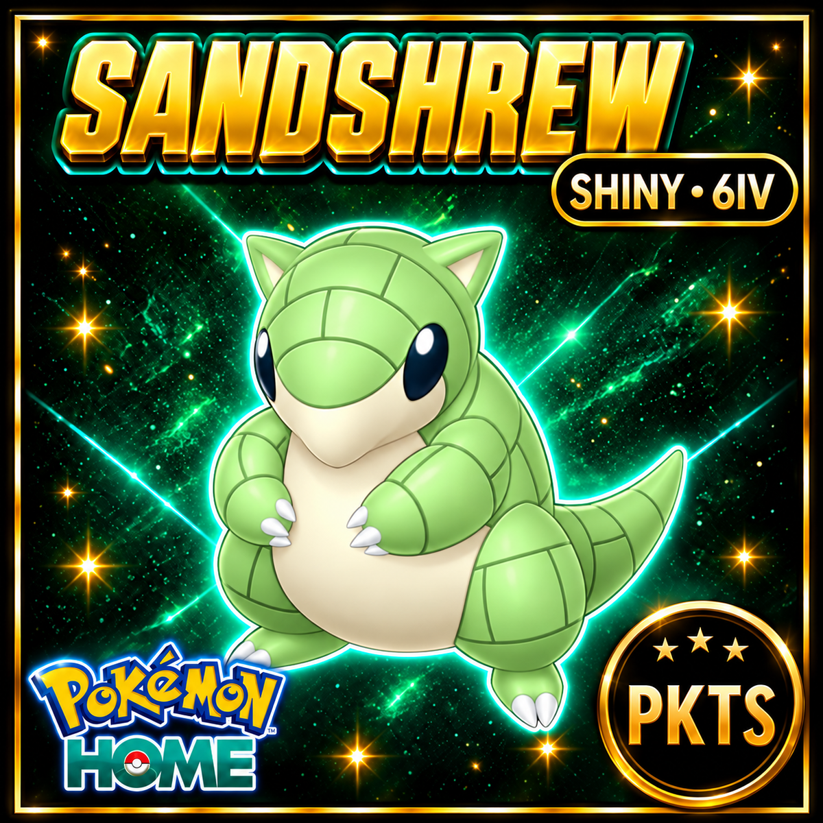 Shiny Sandshrew Pokémon HOME 6IV Competitive Battle Ready - Image 1
