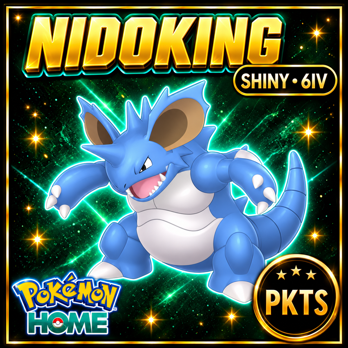 Shiny Nidoking Pokémon HOME 6IV Competitive Battle Ready - Image 1