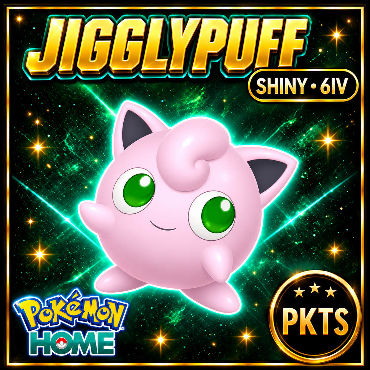 Shiny Jigglypuff Pokémon HOME 6IV Competitive Battle Ready - Image 1