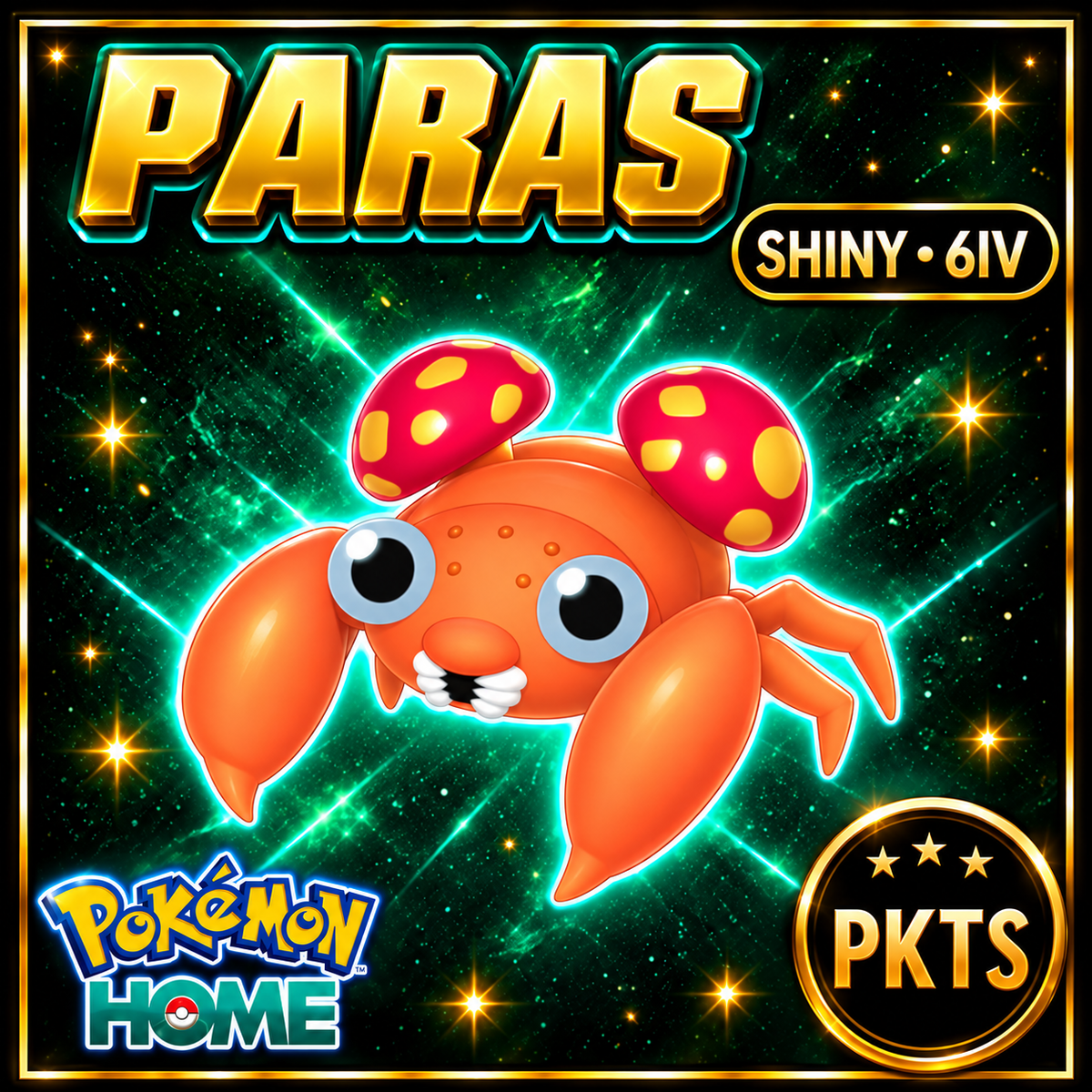 Shiny Paras Pokémon HOME 6IV Competitive Battle Ready - Image 1