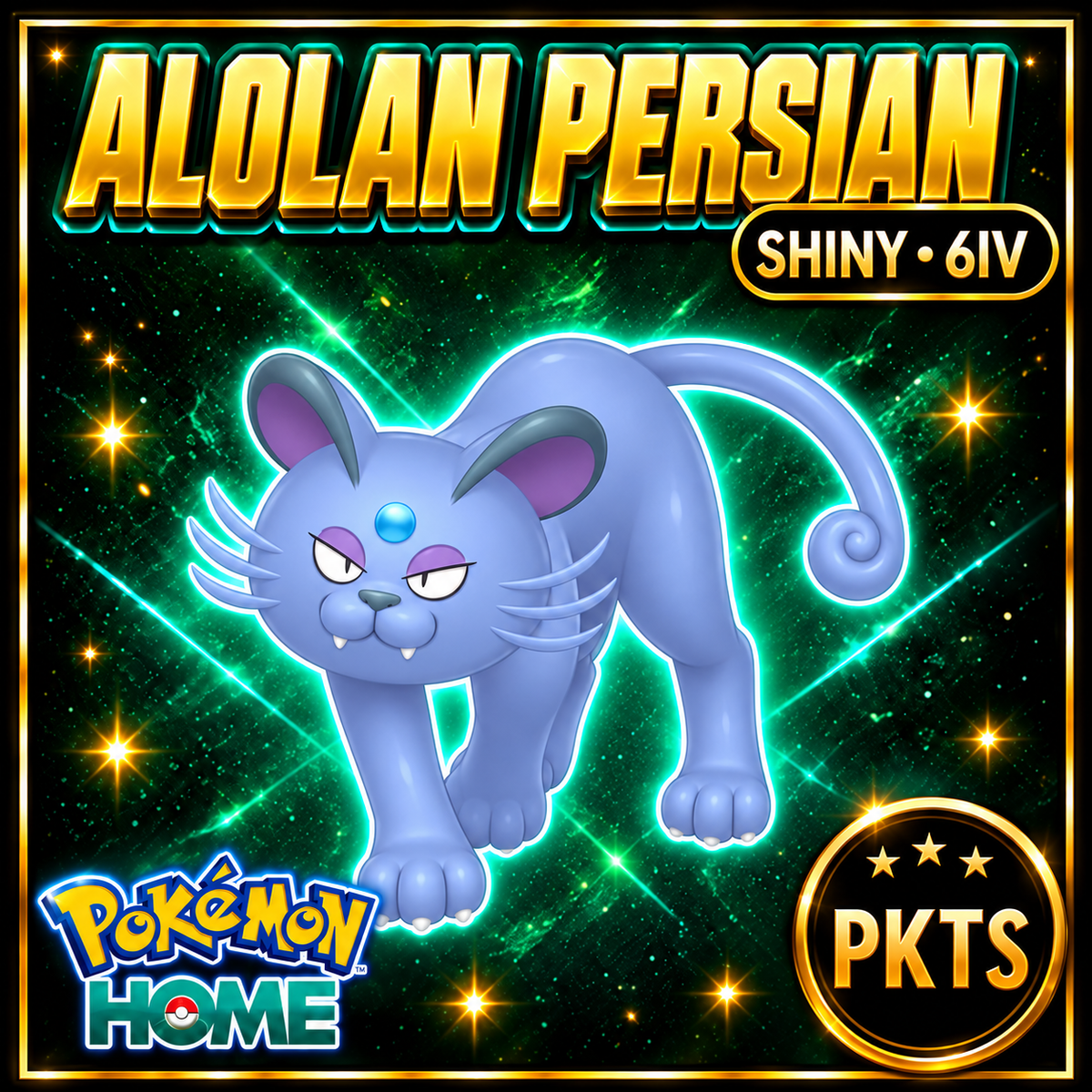 Shiny Alolan Persian Pokémon HOME 6IV Competitive Battle Ready - Image 1