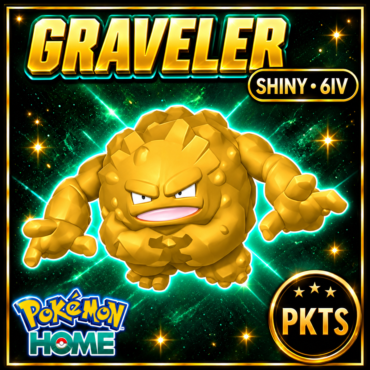 Shiny Graveler Pokémon HOME 6IV Competitive Battle Ready - Image 1