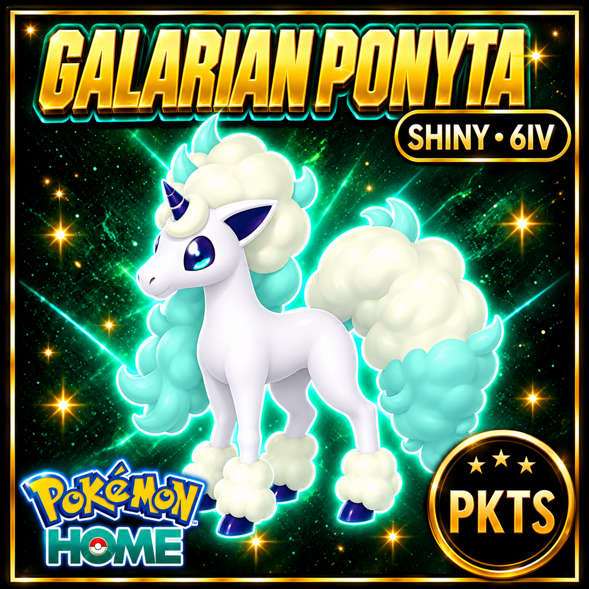 Shiny Galarian Ponyta Pokémon HOME 6IV Competitive Battle Ready - Image 1