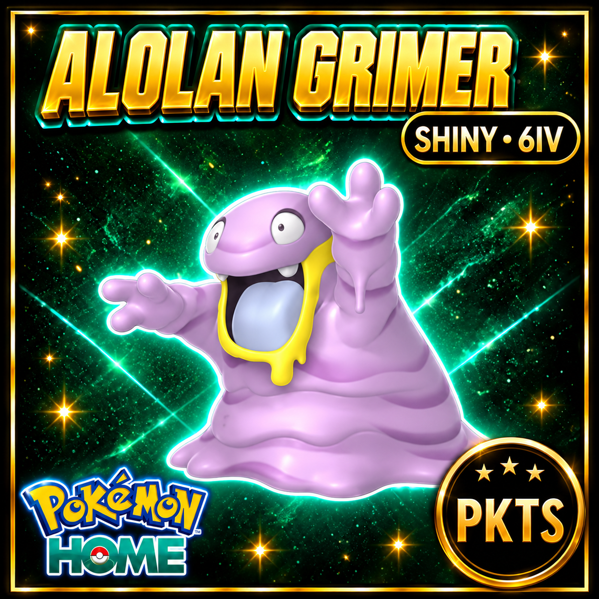 Shiny Alolan Grimer Pokémon HOME 6IV Competitive Battle Ready - Image 1