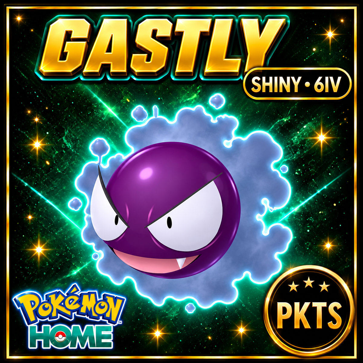 Shiny Gastly Pokémon HOME 6IV Competitive Battle Ready - Image 1