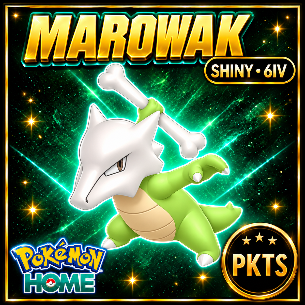 Shiny Marowak Pokémon HOME 6IV Competitive Battle Ready - Image 1