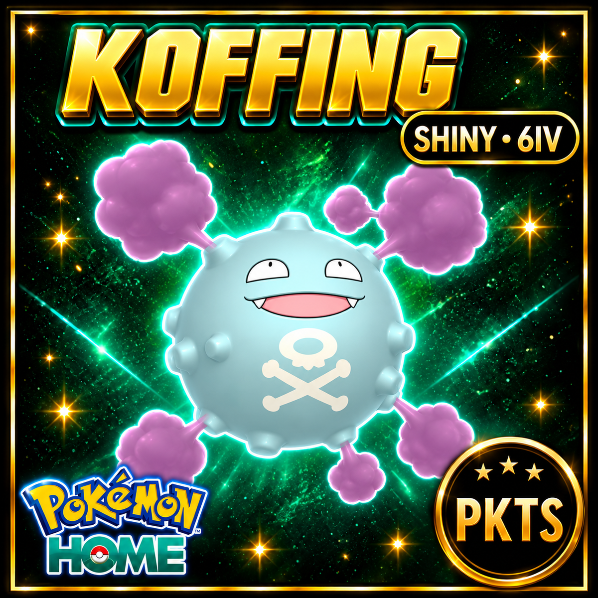 Shiny Koffing Pokémon HOME 6IV Competitive Battle Ready - Image 1
