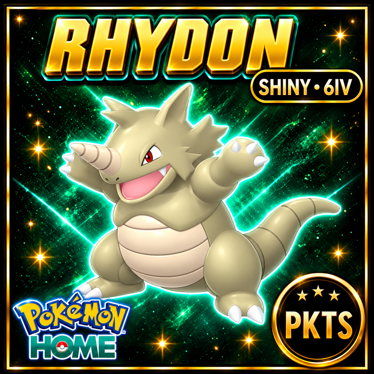 Shiny Rhydon Pokémon HOME 6IV Competitive Battle Ready - Image 1