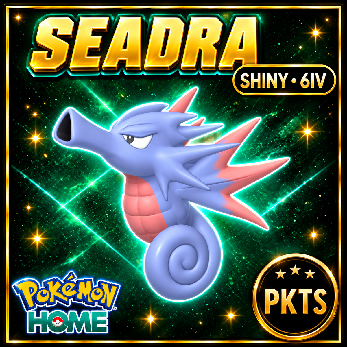 Shiny Seadra Pokémon HOME 6IV Competitive Battle Ready - Image 1