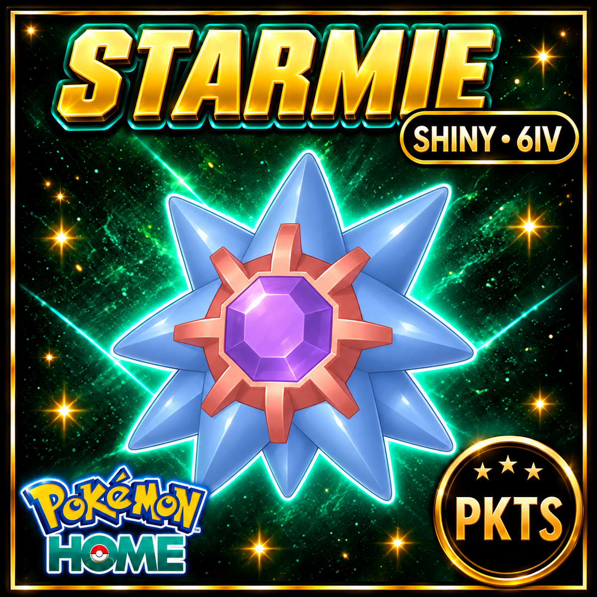 Shiny Starmie Pokémon HOME 6IV Competitive Battle Ready - Image 1